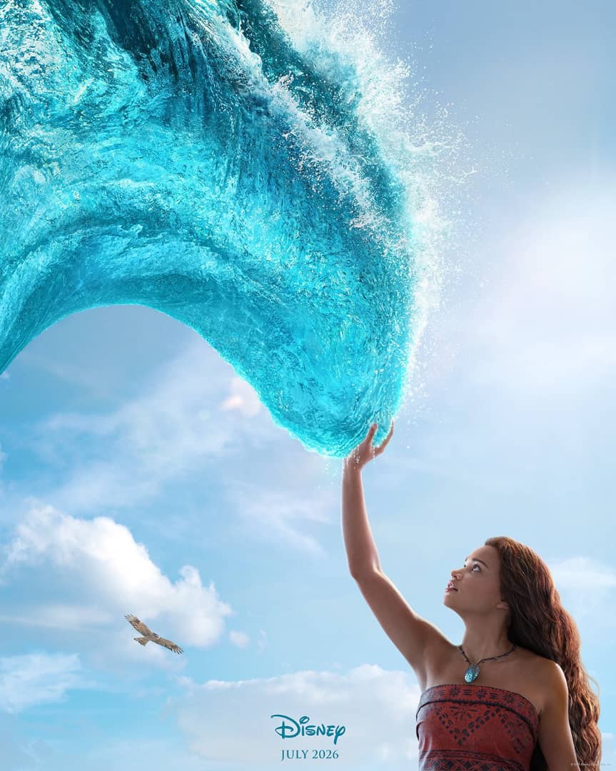 Official Moana 2026 poster - Moana facing the ocean