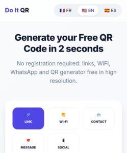 Free QR code generator interface