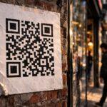 QR code poster sur une brics
