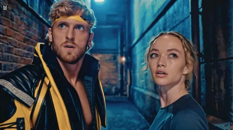 Logan Paul in a scene from The Dor Brothers' 100% AI-generated film with a theoretical $300 million production value.